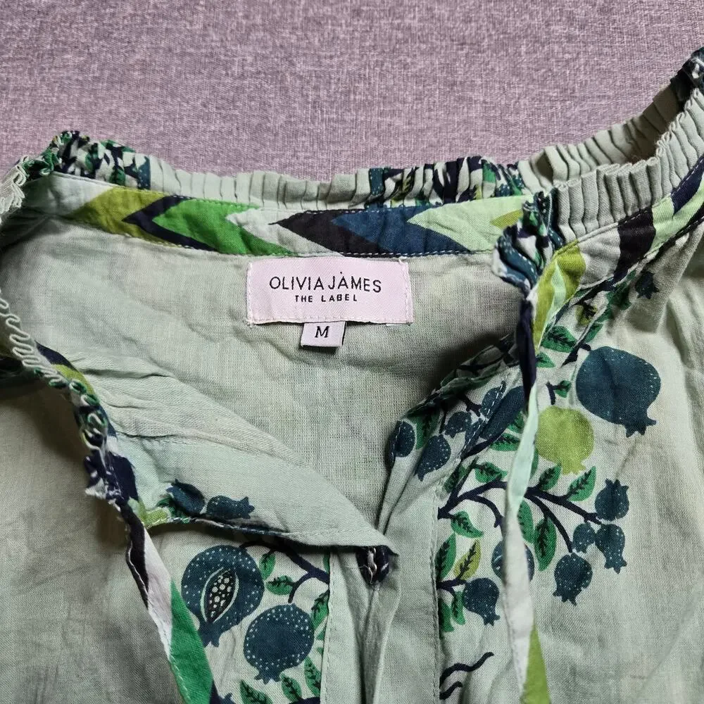 Olivia James The Label‎ Green Floral Rosie Orchard Maxi Dress Size: M
